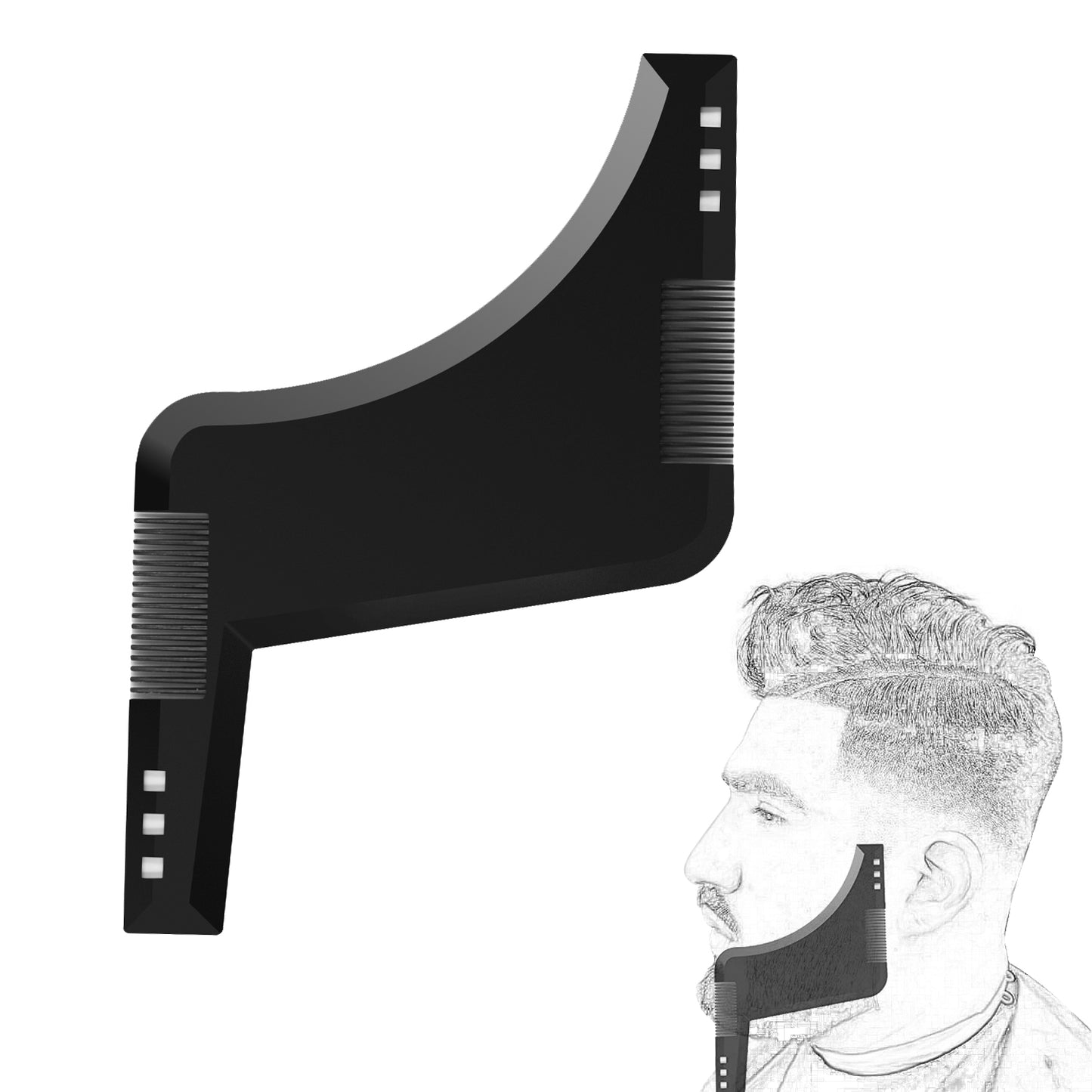 Keria Beard Catcher Bib Apron Beard Cape for ShavingTrim Your Beard In Minutes Without The Mess Perfect gift for Men (Cape With Black Comb)