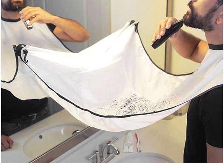 Keria Beard Catcher Bib Apron Beard Cape for ShavingTrim Your Beard In Minutes Without The Mess Perfect gift for Men (Cape With Black Comb)