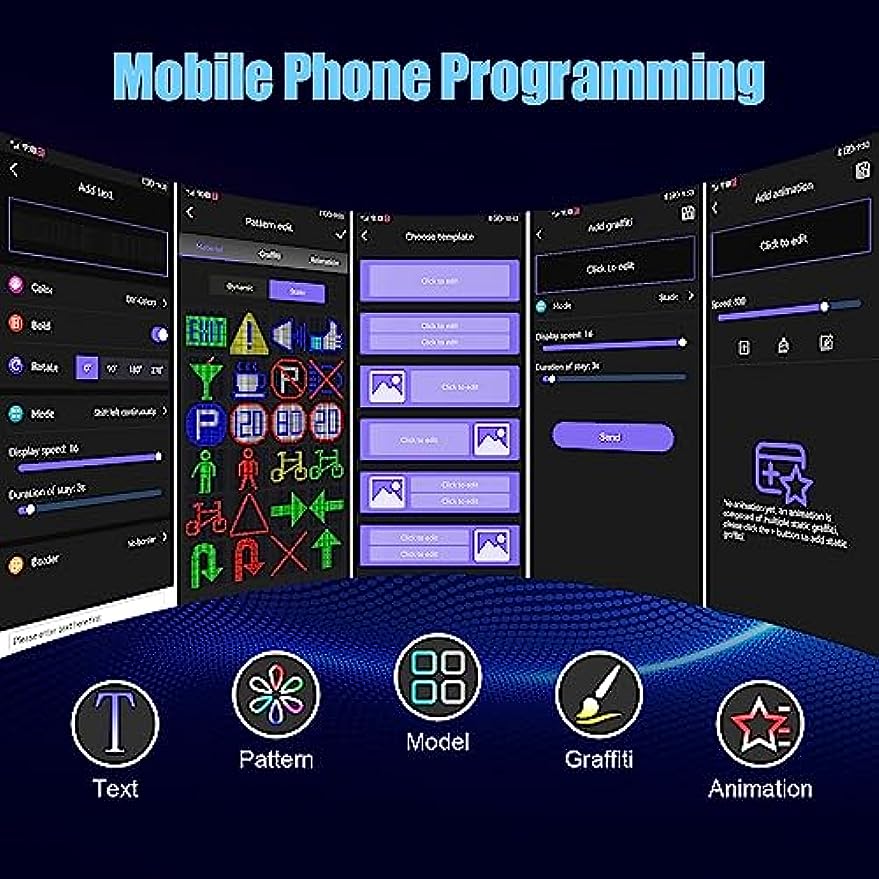 Keria LED Signs Digital Scrolling LED Sign High Bright Programmable LED Sign For Store Window Advertising Flexible LED Matrix Panel Bluetooth APP DIY Text Animation Graffiti(31x8")