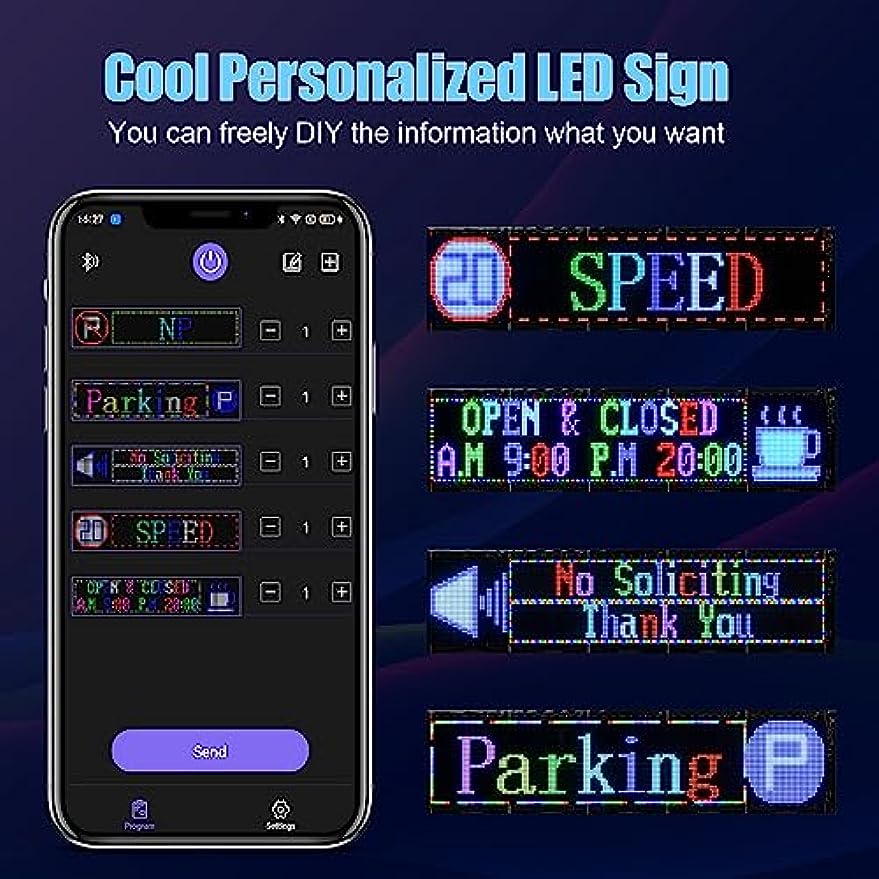 Keria LED Signs Digital Scrolling LED Sign High Bright Programmable LED Sign For Store Window Advertising Flexible LED Matrix Panel Bluetooth APP DIY Text Animation Graffiti(31x8")