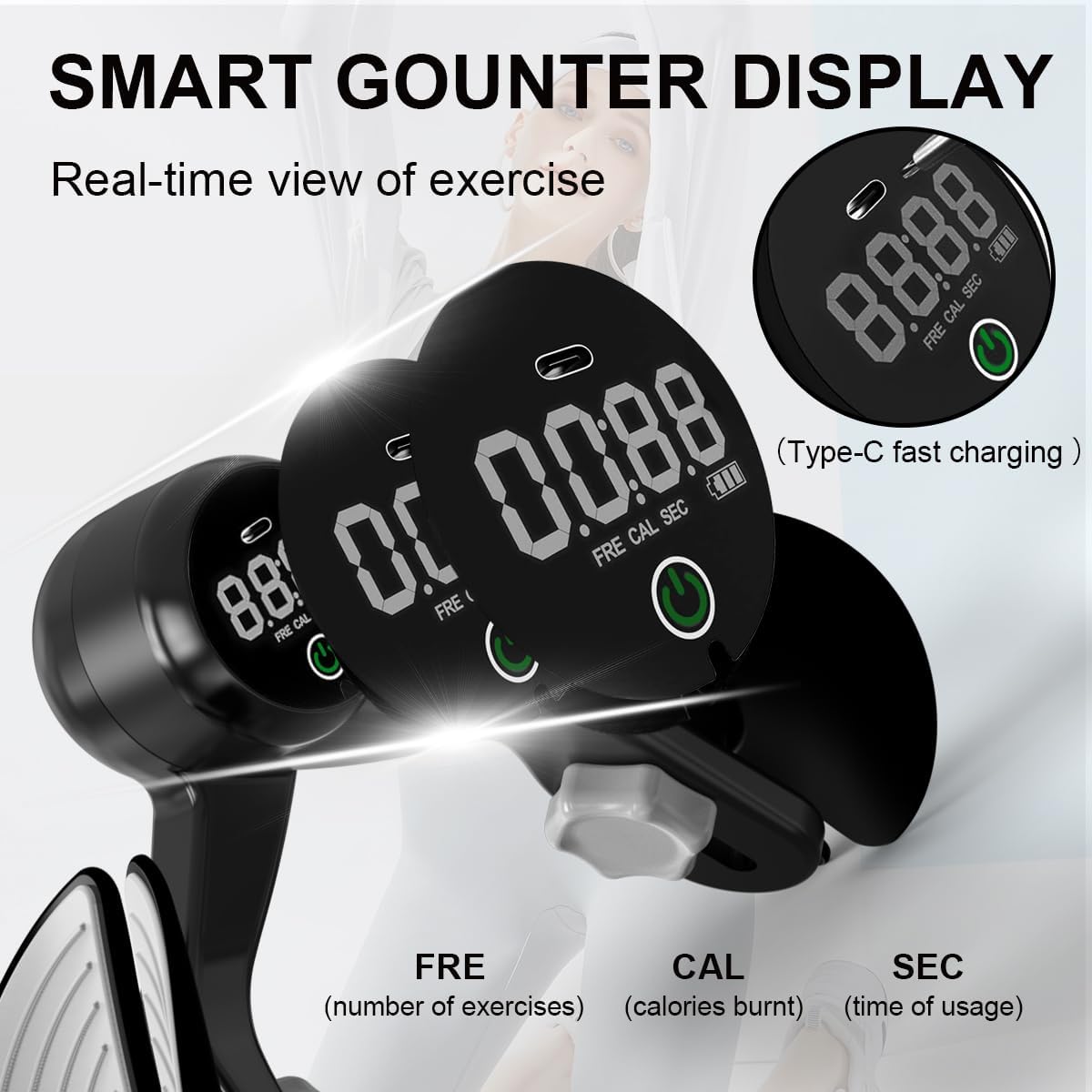 Thigh Master, Inner Thigh Exercise Equipment with Counter Rechargeable, Kegel Exerciser, Pelvic Floor Trainer, Hip Trainer for Butt/Arm/Leg with 4 Levels Resistance Adjustable