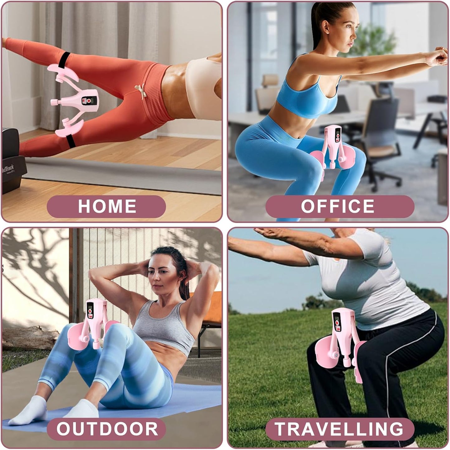 Multifunctional Thigh Trainer Kegel Exerciser, Adjustable Resistance Hip Trainer with Leg Straps, Handles, Jump Rope, Kegel Trainer for Thighs, Pelvic Floor, and Postpartum Rehabilitationut