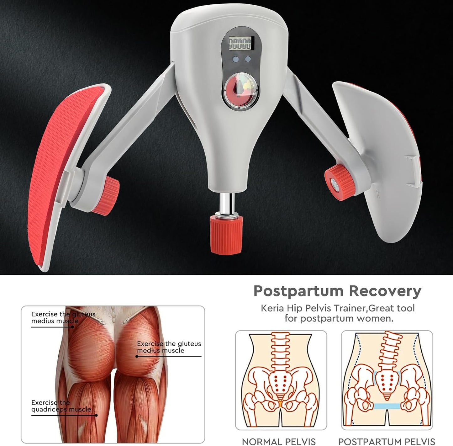 Thigh Master Thigh Exerciser Kegel Leg Stretcher Machine Resistance Adjustable 0-77LB ,Enhanced Resistance Hip and Pelvis Trainer,Inner Thigh Exerciser for Women