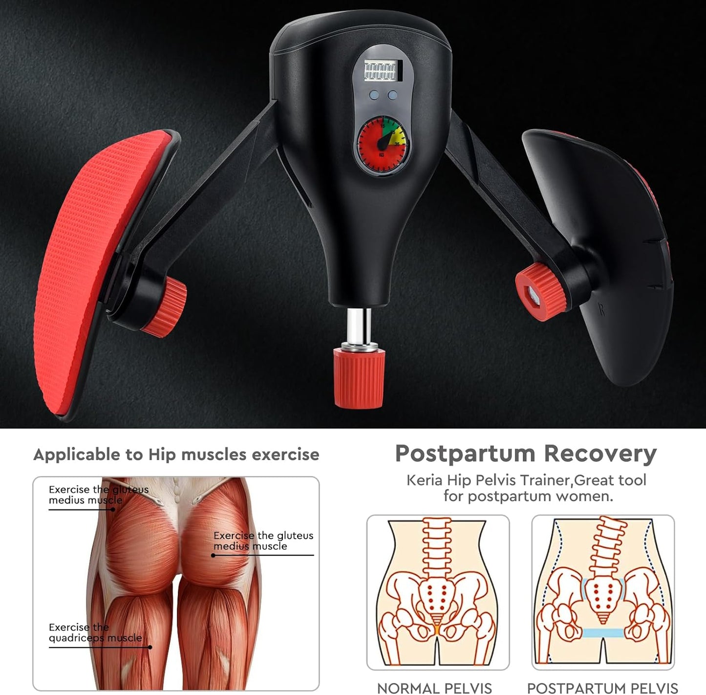 Thigh Master Kegel Leg Exerciser Adjustable 77LB ,Enhanced Resistance Hip and Pelvis Trainer,Adductor Exerciser for Home Workout
