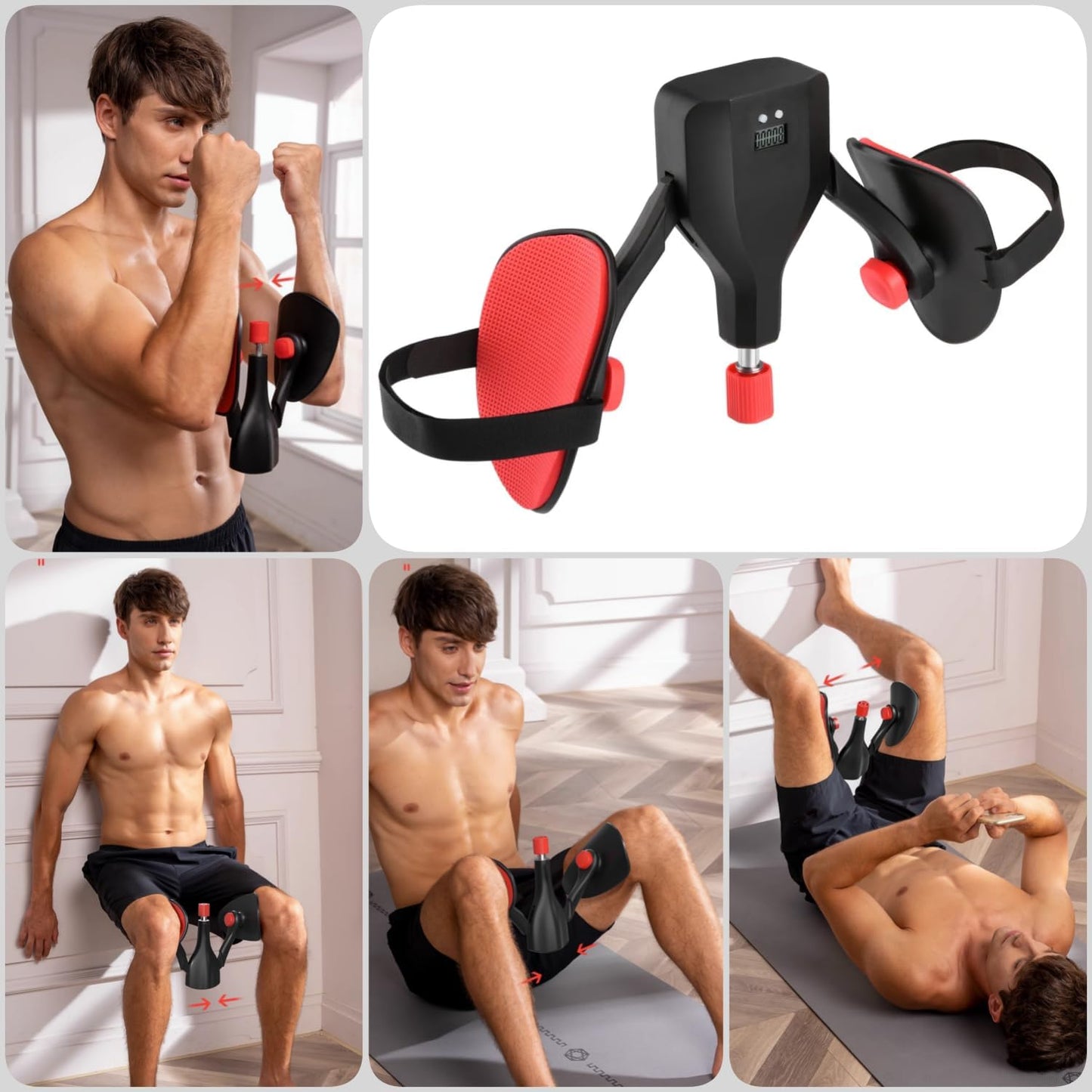 Keria Thigh Master Maximum Drag 77 LB,Adjustable Leg and Inner Thigh Strength Exercise Equipment,Hip Shaper Trainer Machine,Pelvic Floor Strengthening Device,Legs Workout Equipment Black&Gray