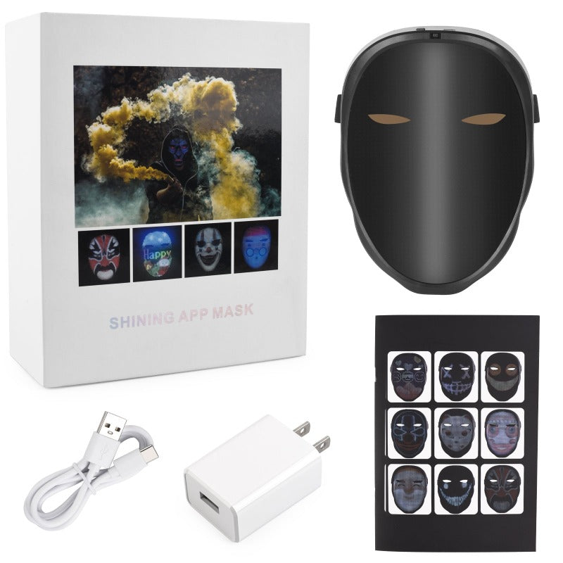 BoywithUke Bluetooth LED Face Changing Mask Diy Picture Text Christmas New Year Party