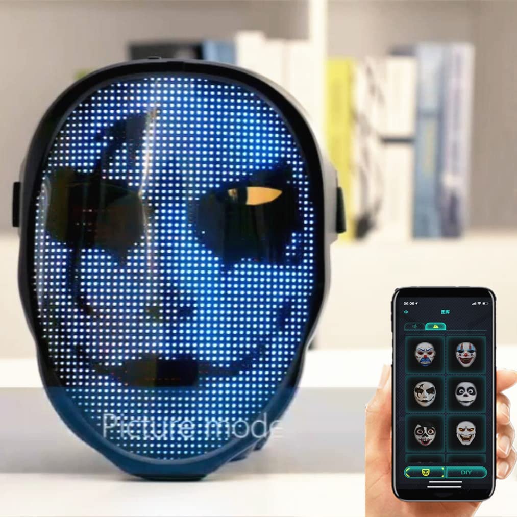 2 PCS Boywithuke LED Face Changing Smart Mask with Phone App for Thanks Giving Day Christmas,New Year Party
