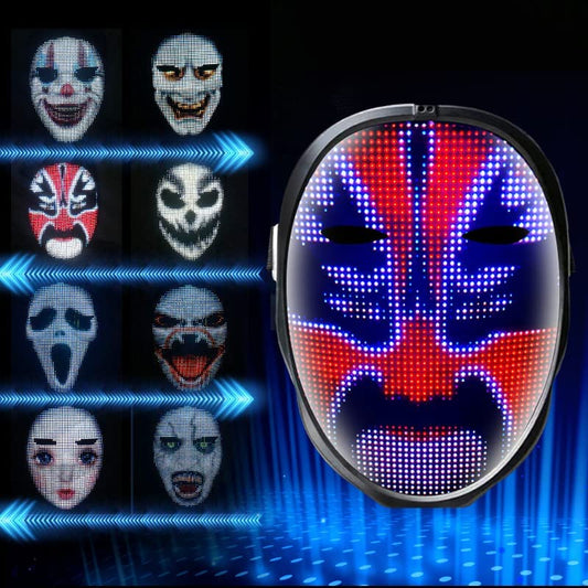 2 PCS Boywithuke LED Face Changing Smart Mask with Phone App for Thanks Giving Day Christmas,New Year Party