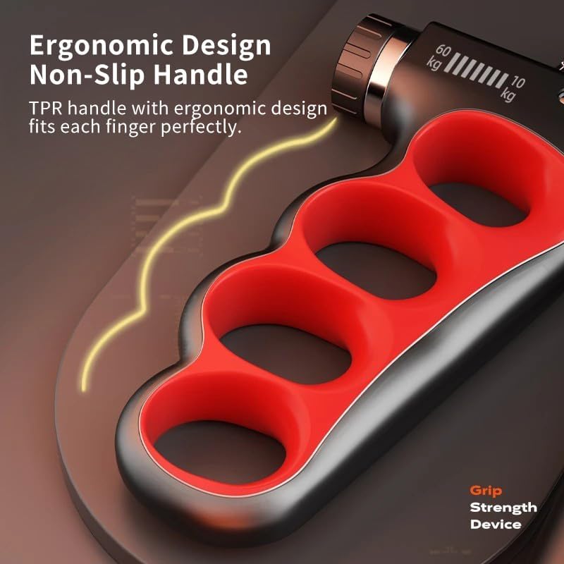 Grip Strength Trainer, Hand Grip Strengthener with Adjustable Resistance 11-220Lbs(5-100KG), Automatic Counter, Ergonomic Design, Forearm Strengthener for Musicians Athletes and Injury Recovery