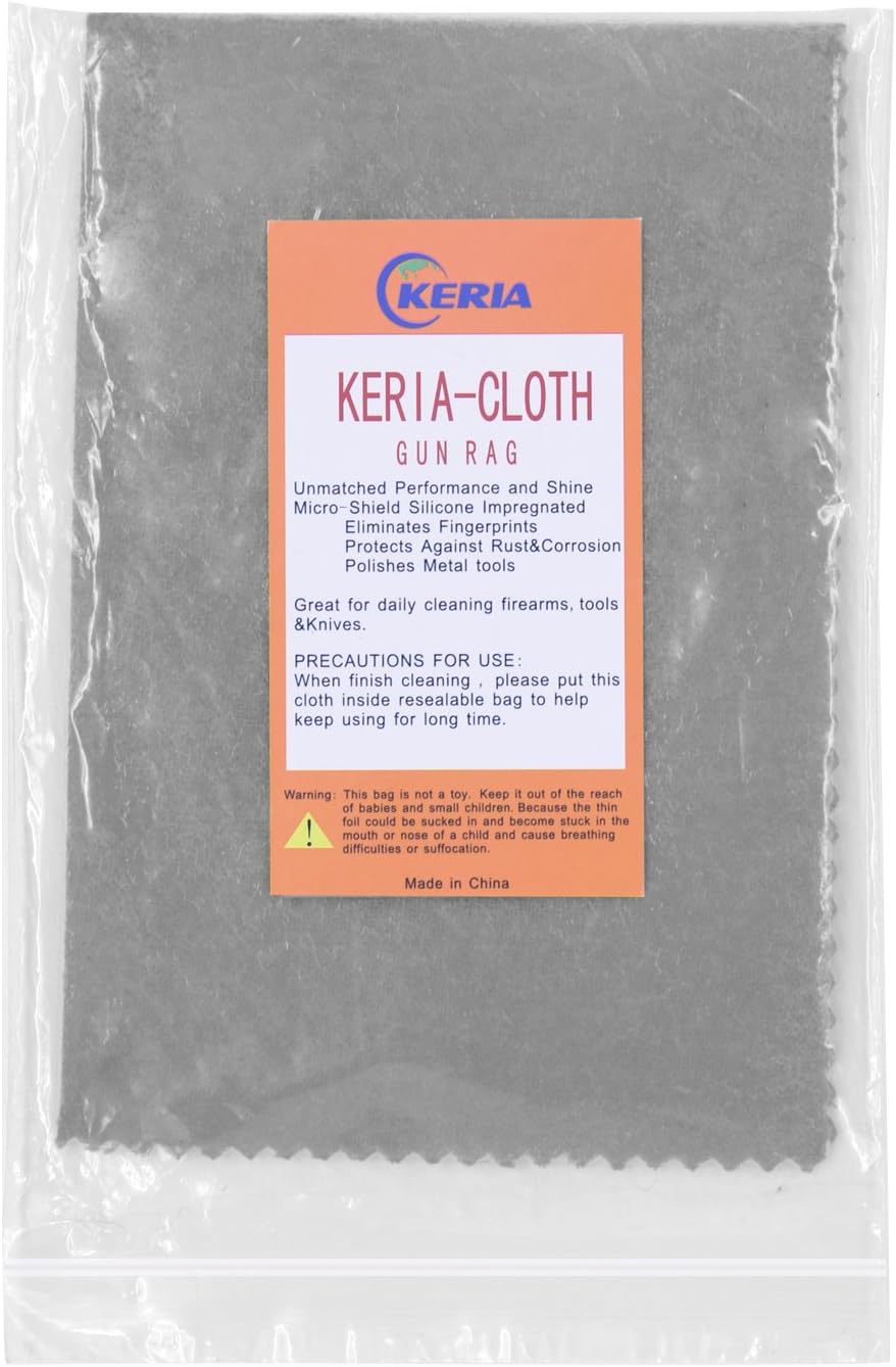 Keria Gun Wipe Gun Cleaning Supplies Gun Rags 2 Pack Gun Care Silicone Cleaning Cloth Size 12"x12",Firearm Accessories Cleaning Products (Gun Cloths)