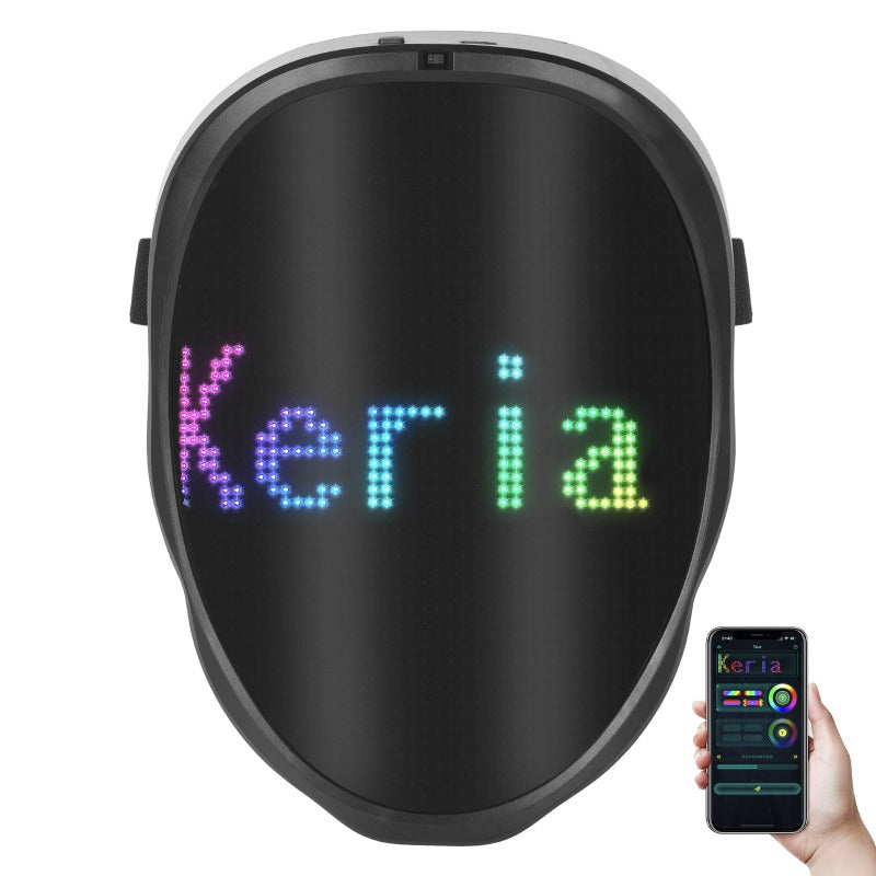 BoywithUke Bluetooth LED Face Changing Mask Diy Picture Text Christmas New Year Party