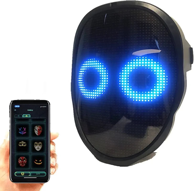 BoywithUke Bluetooth LED Face Changing Mask Diy Picture Text Christmas ...