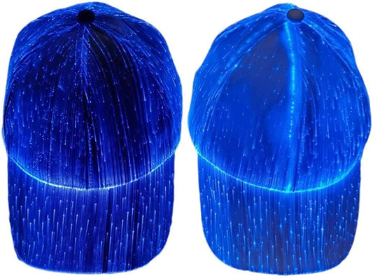 Nouveau cadeau de noël rvb 7 couleurs clignotant led fibre optique chapeau veilleuse batterie intégrée pour remerciements, noël, nouvel an