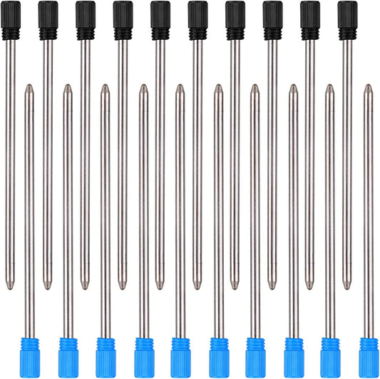 Recharges de stylo à bille remplaçables de 2,75 pouces pour stylos à bille multifonctions 6 en 1 et autres stylets en cristal de diamant de marque, recharge en métal, encre de couleur noire et bleue (lot de 20)
